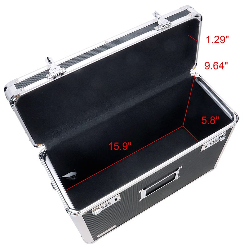 Vaultz File Organizer Storage Box - 14 x 7.25 x 12 Inch Legal Size, Portable Locking Storage Totes with Dual Combination Locks for Filing Office Documents - Black - Image 5